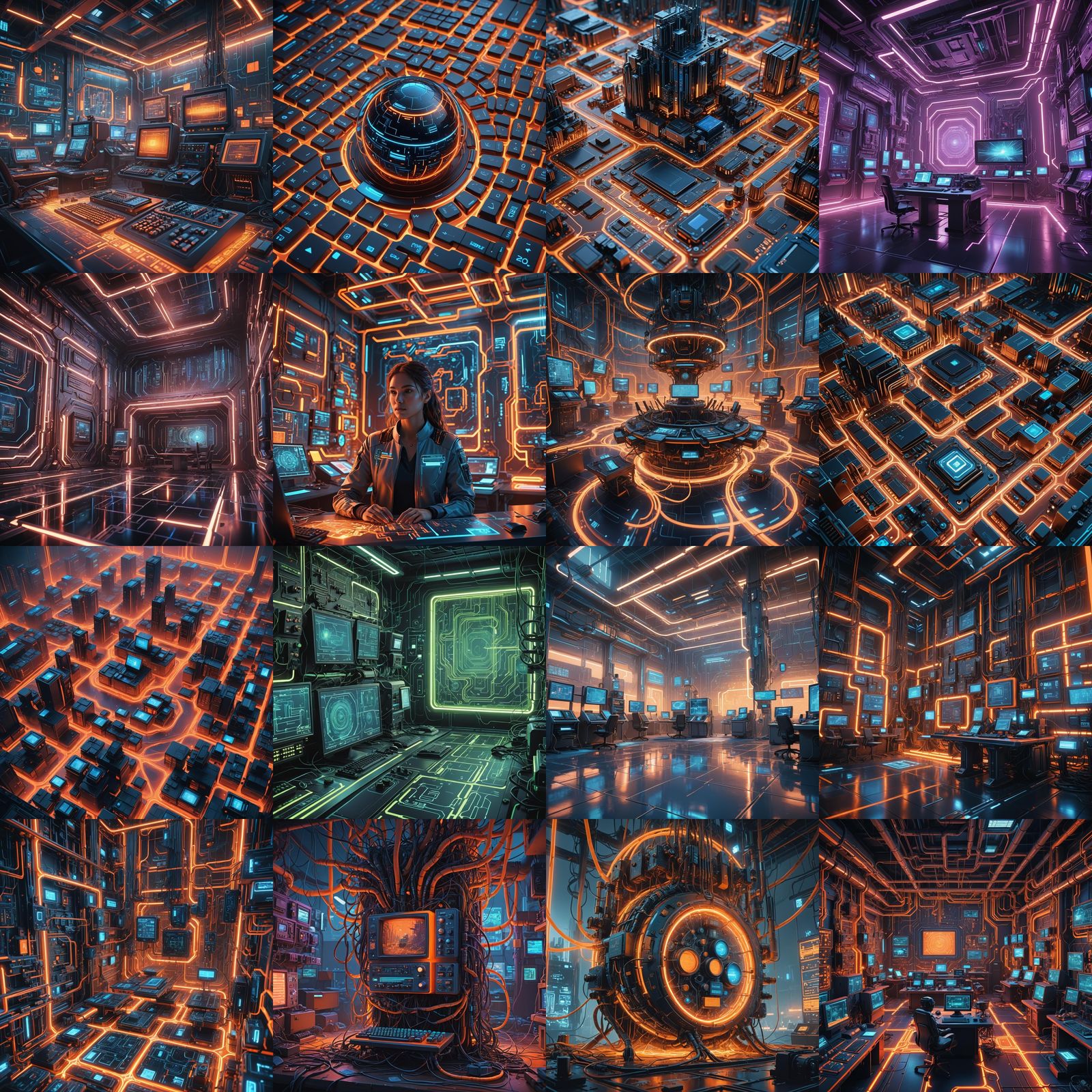 Computer Running Code in Fantasy Art Style