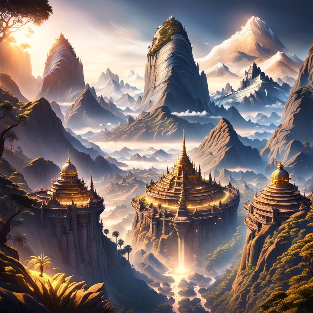 Mystical City of Light Above Adam's Peak