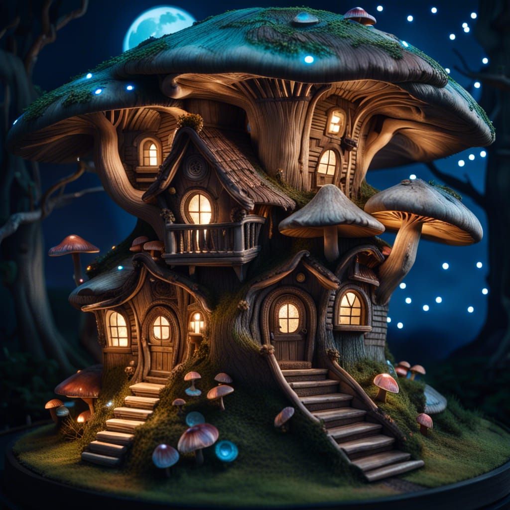 Hyper-Realistic Fairy House in Enchanted Forest