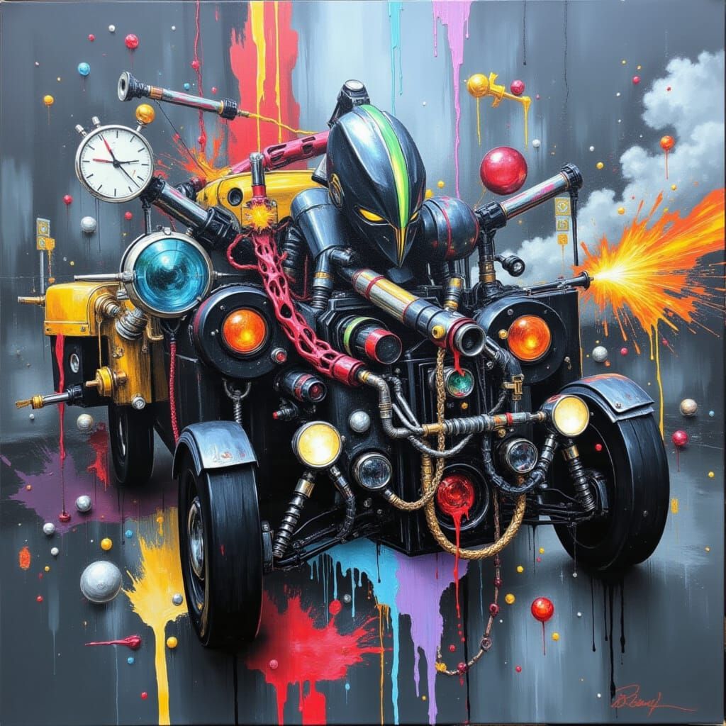 Sleek Hotrod with a Black Canvas Aesthetic