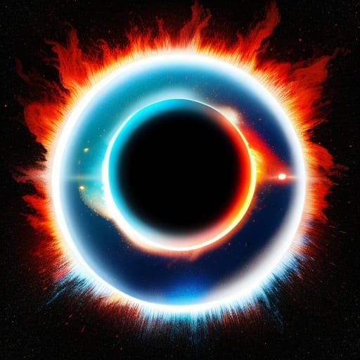 Celestial Eclipse in Vibrant Light Blue