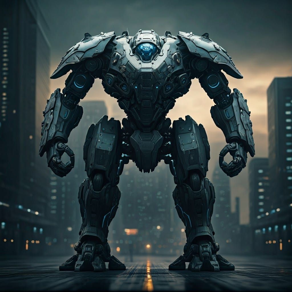 Intricate War Ship Mech in Polished Metal, 8K Resolution, Ci...