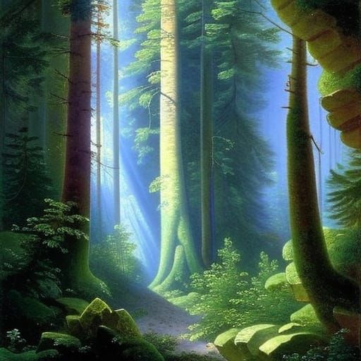 Old-Growth Forest Inspired by Hudson River School