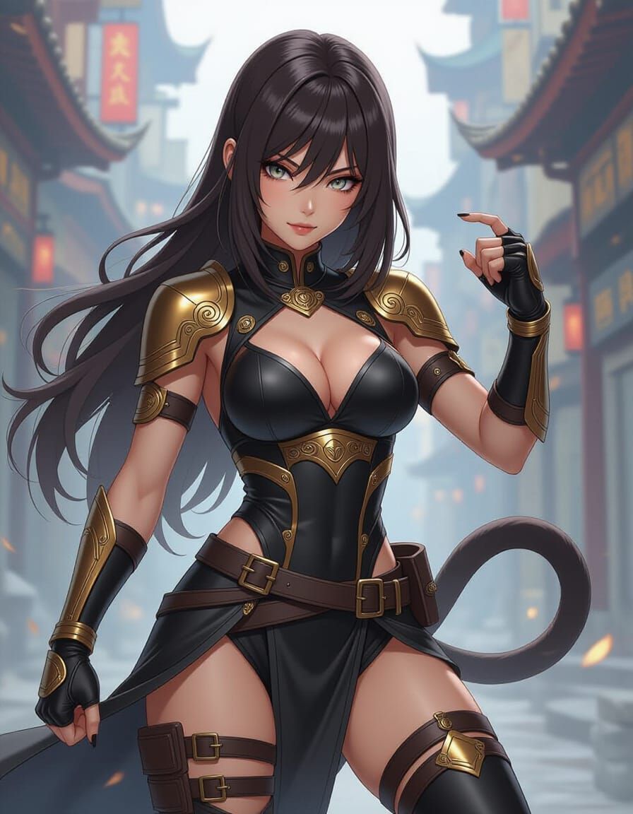 Monkey Woman in Sci-Fi Anime Style