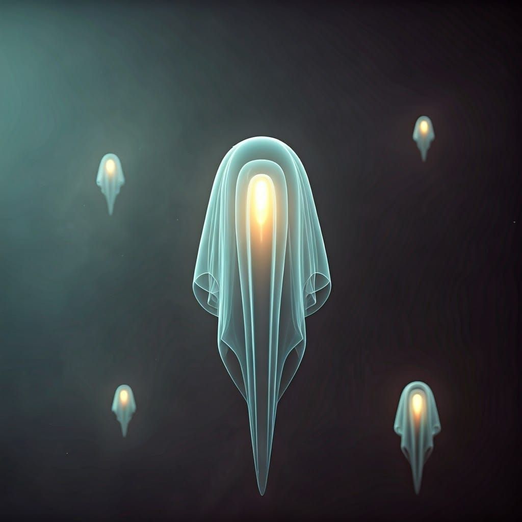 Ethereal Ghost Orbs in Surrealist Style