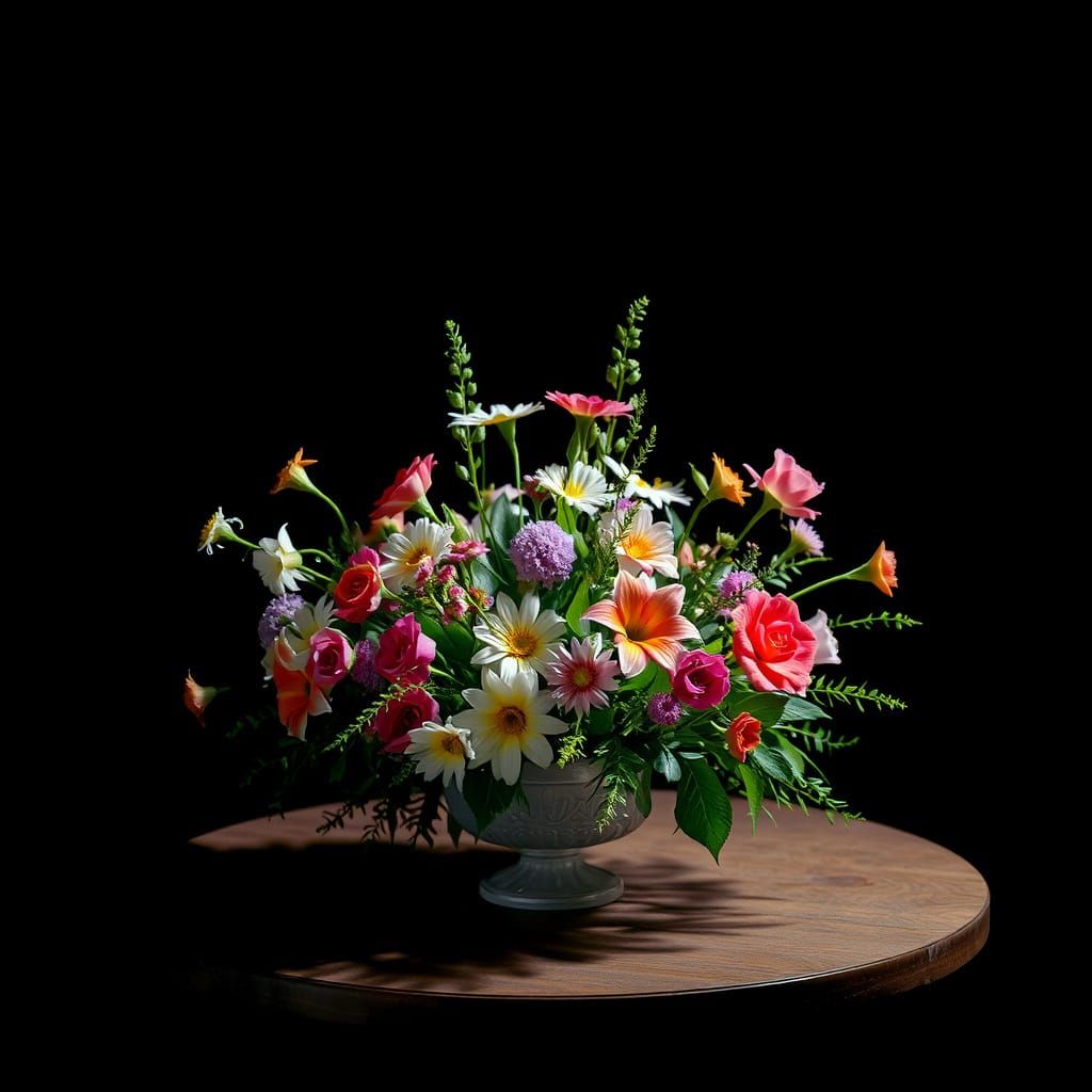 Moonlit Floral Masterpiece in Hyperrealistic Style