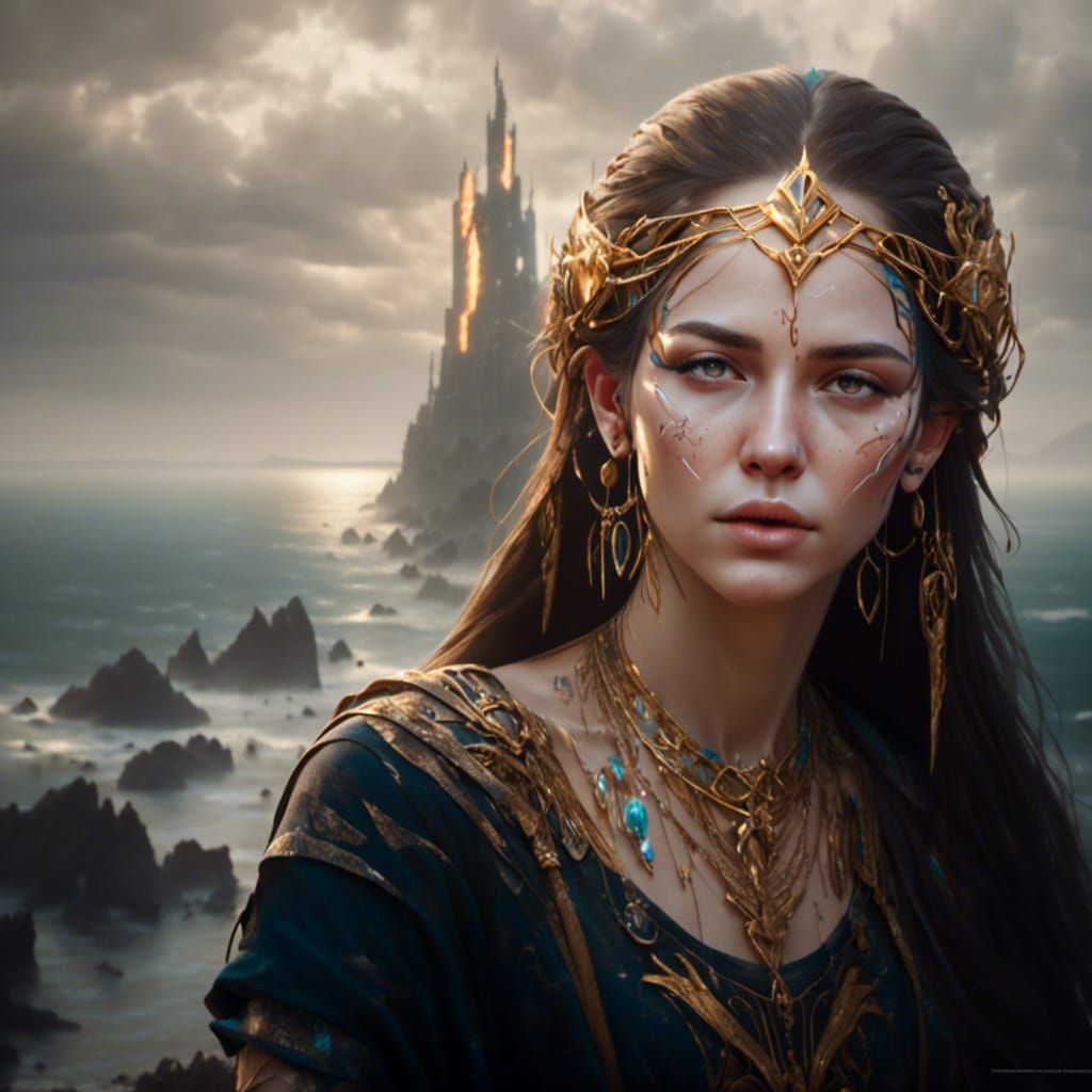 Hathor Goddess Sings Power Metal: Hyperreal Portrait