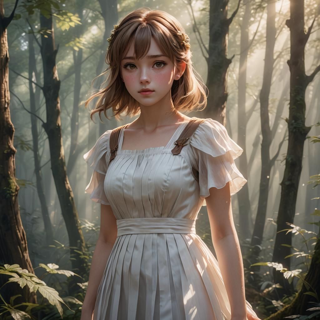 Ethereal Anime Girl Portrait in 3D