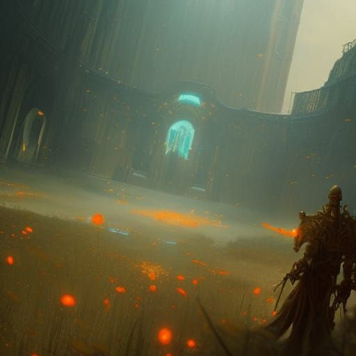 Abandoned Elysium: Detailed Concept Art in Art Nouveau Style