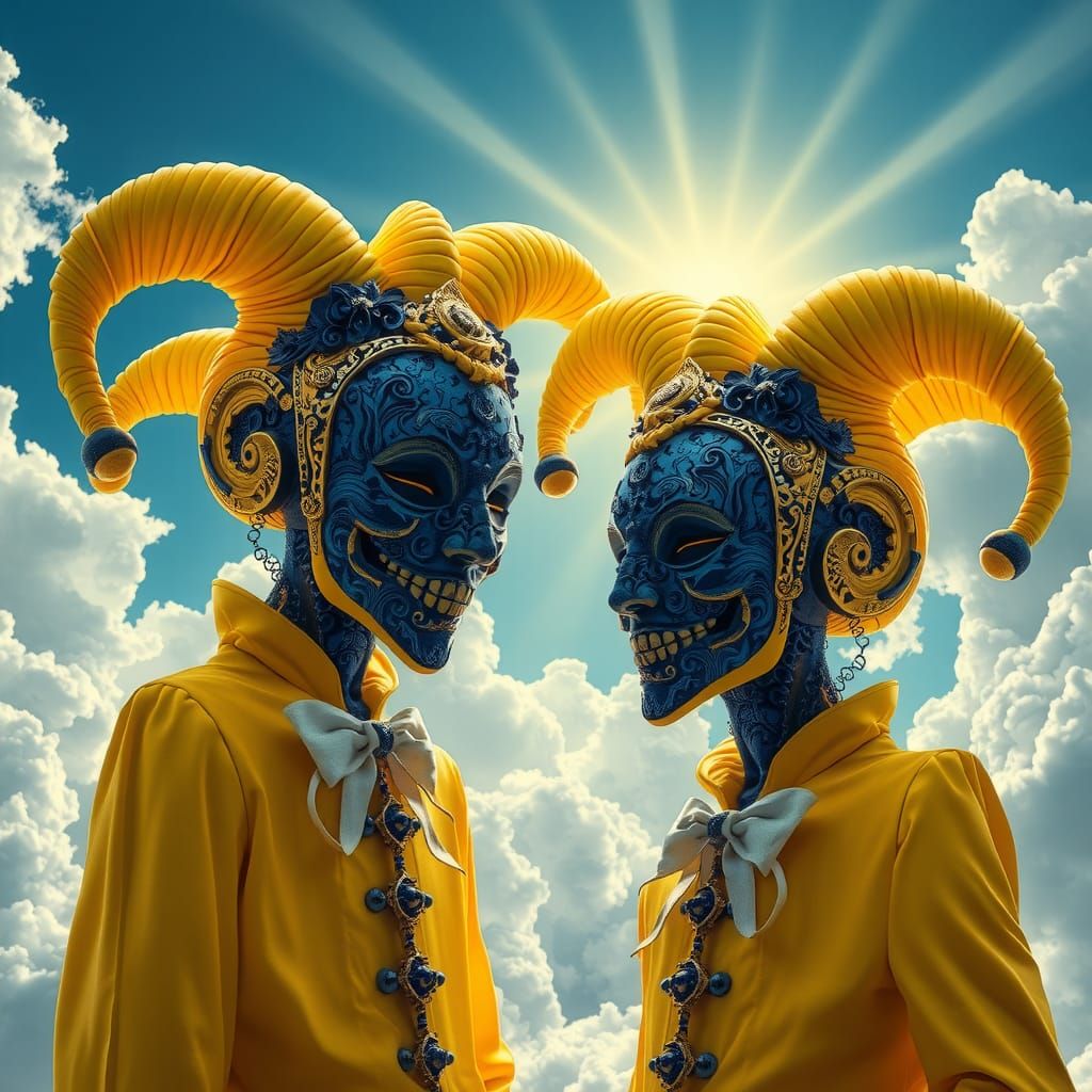 Clockwork Jesters in a Dreamlike Realm