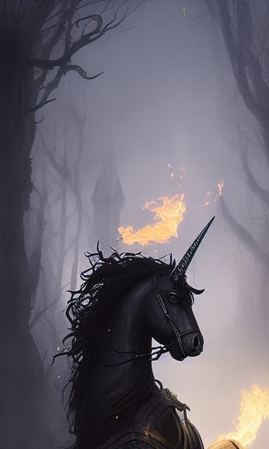 Nightmare Unicorn in Medieval Horror Village