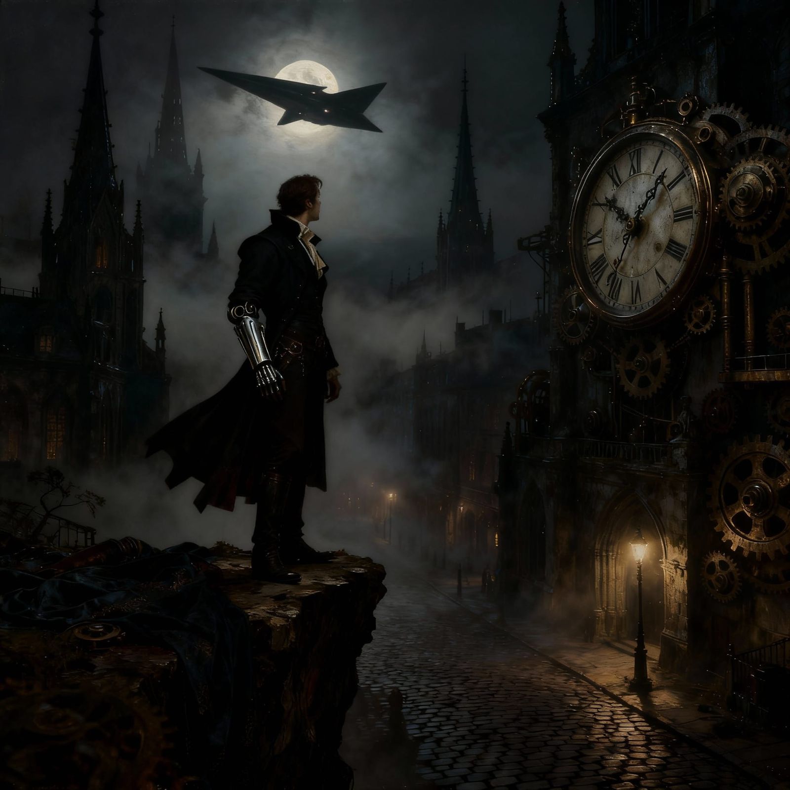 Victorian Vampire Hunter Spots Starship Near Moon