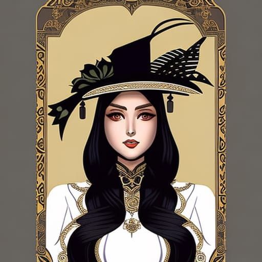 Arrogant Lady in Elegant Dress: Tarot Card