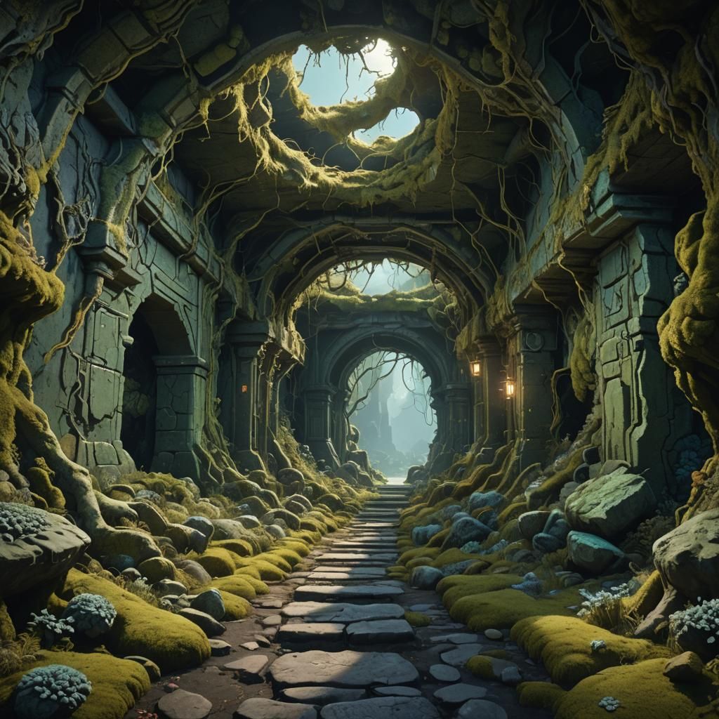 Phosphorescent Lichen Illuminates Underground Passage