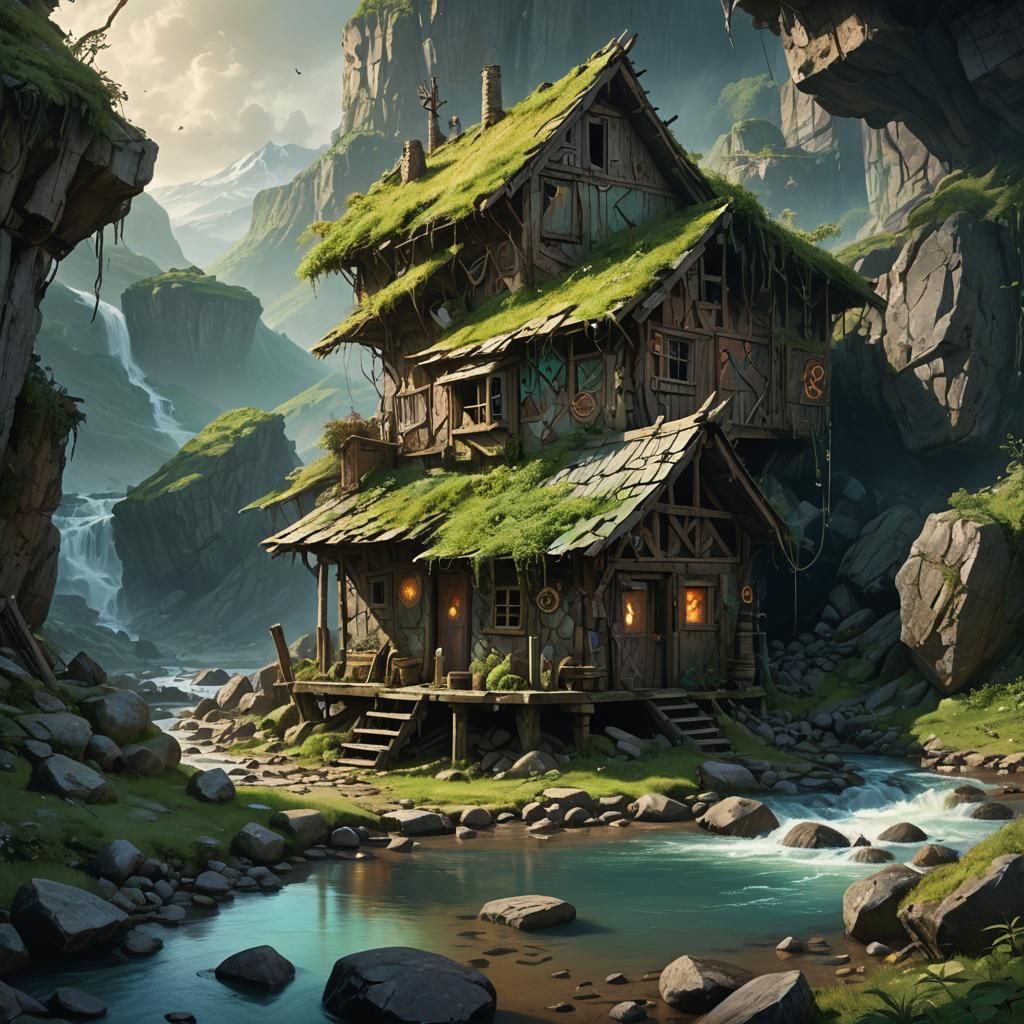 Mystical Derelict Shack in River Valley