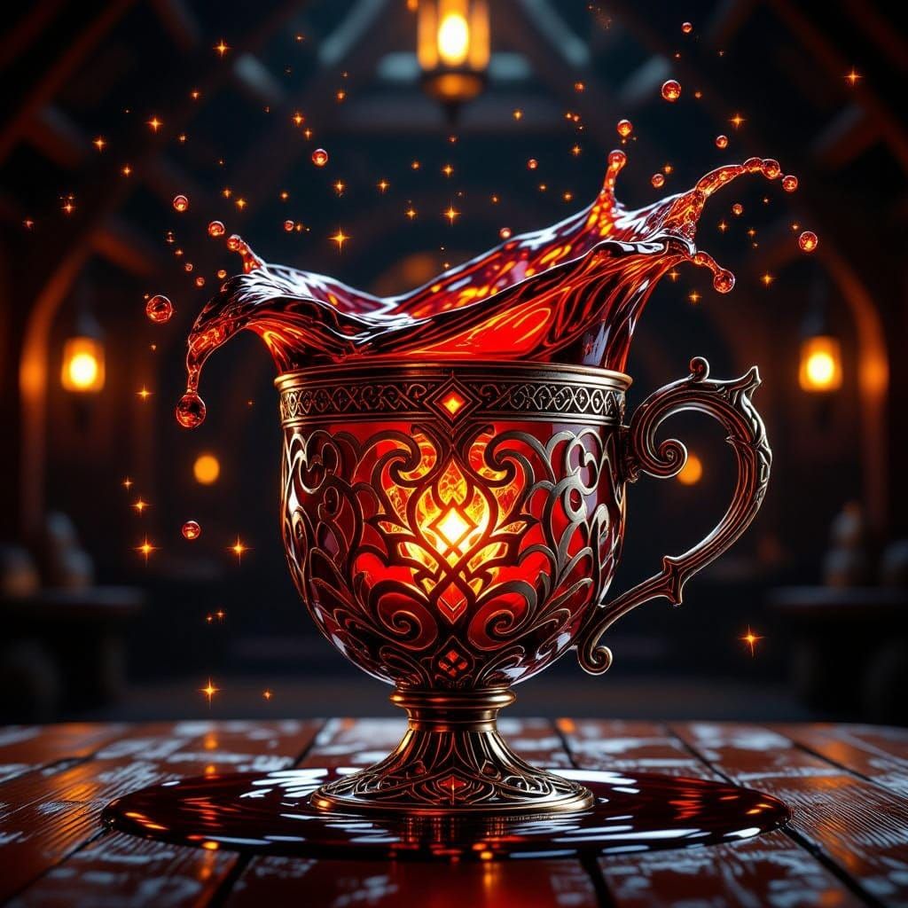 Majestic Mithril Cup Radiates Inner Light