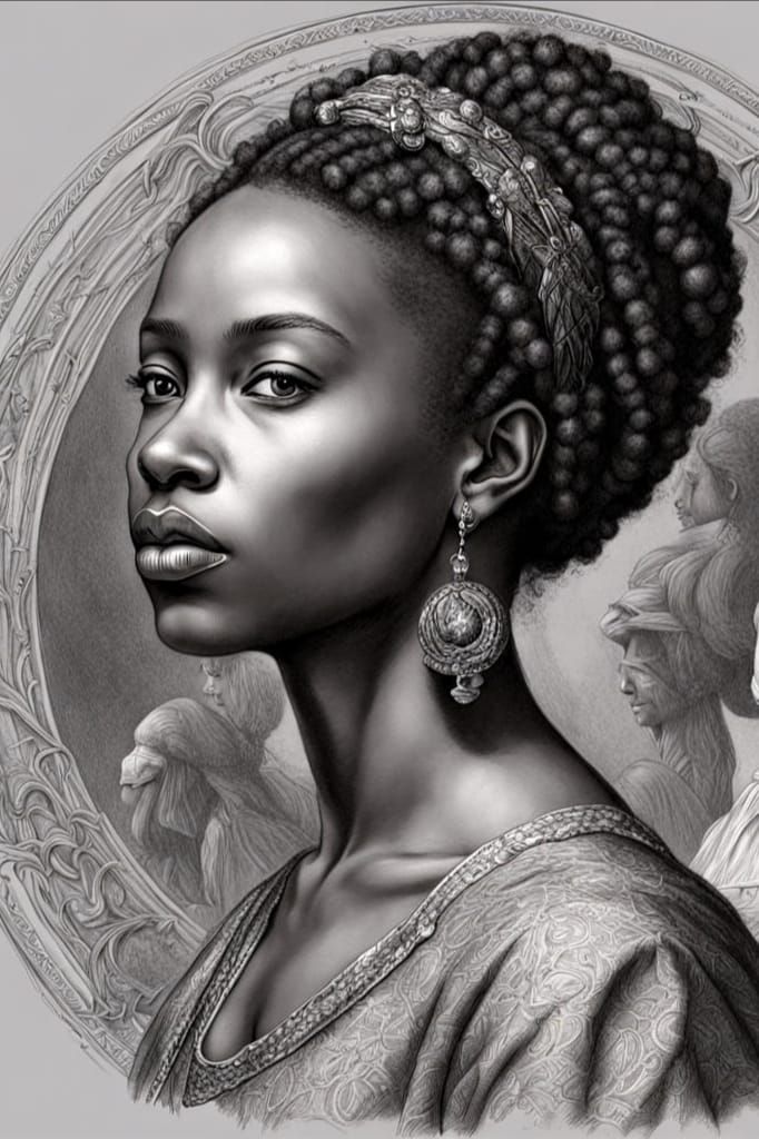 Detailed Pencil Portrait in Crosshatching Style