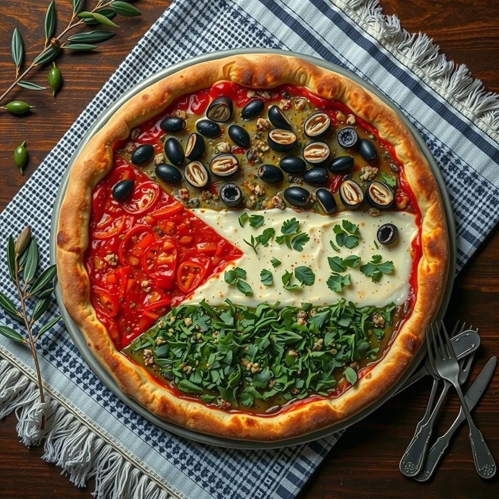 Palestinian Flag Pizza: A Culinary Photo