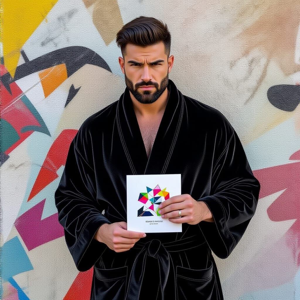 Striking Portrait with Graffiti and Papercraft Elements