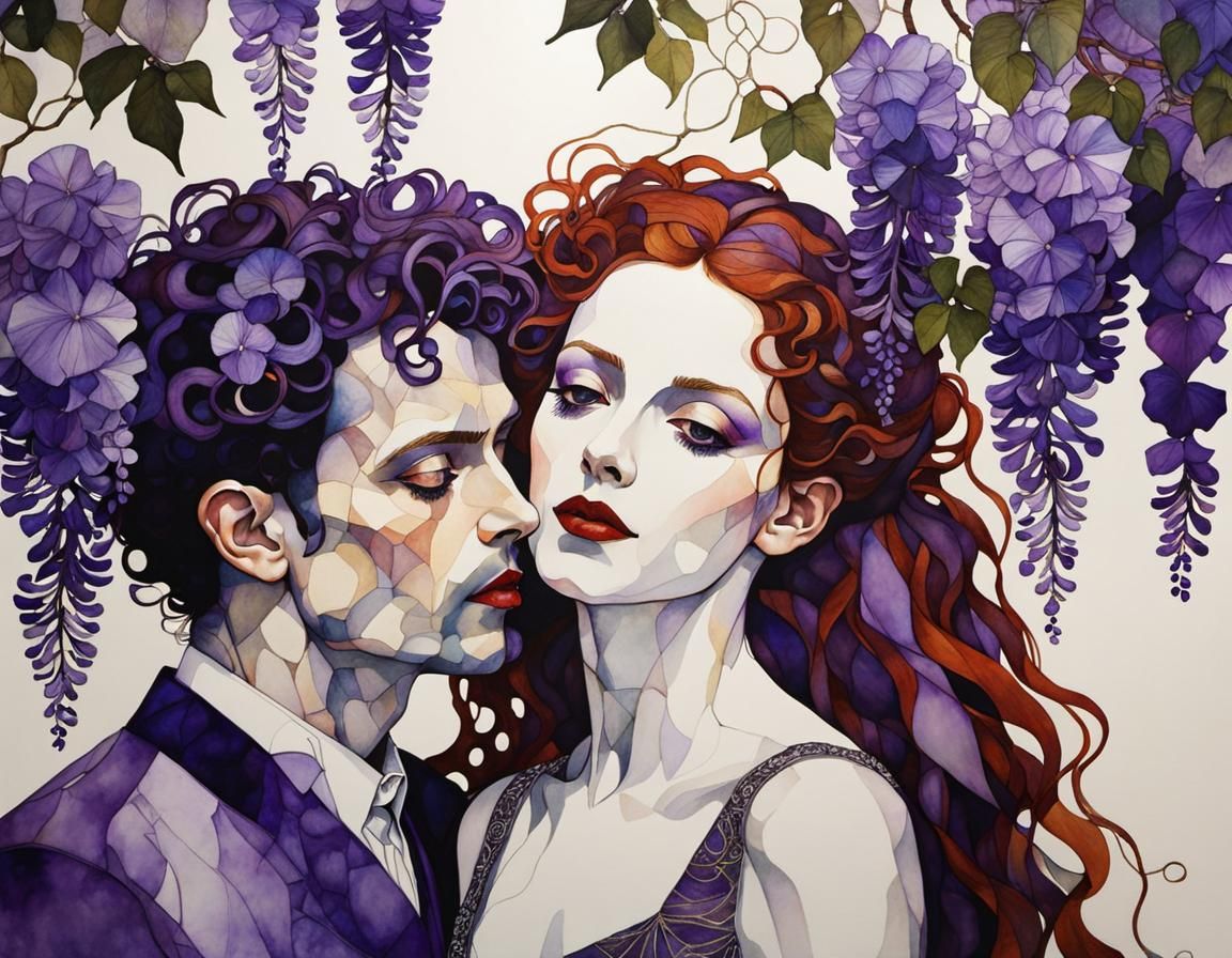 Dancing Under Wisteria Vine in Organic Style