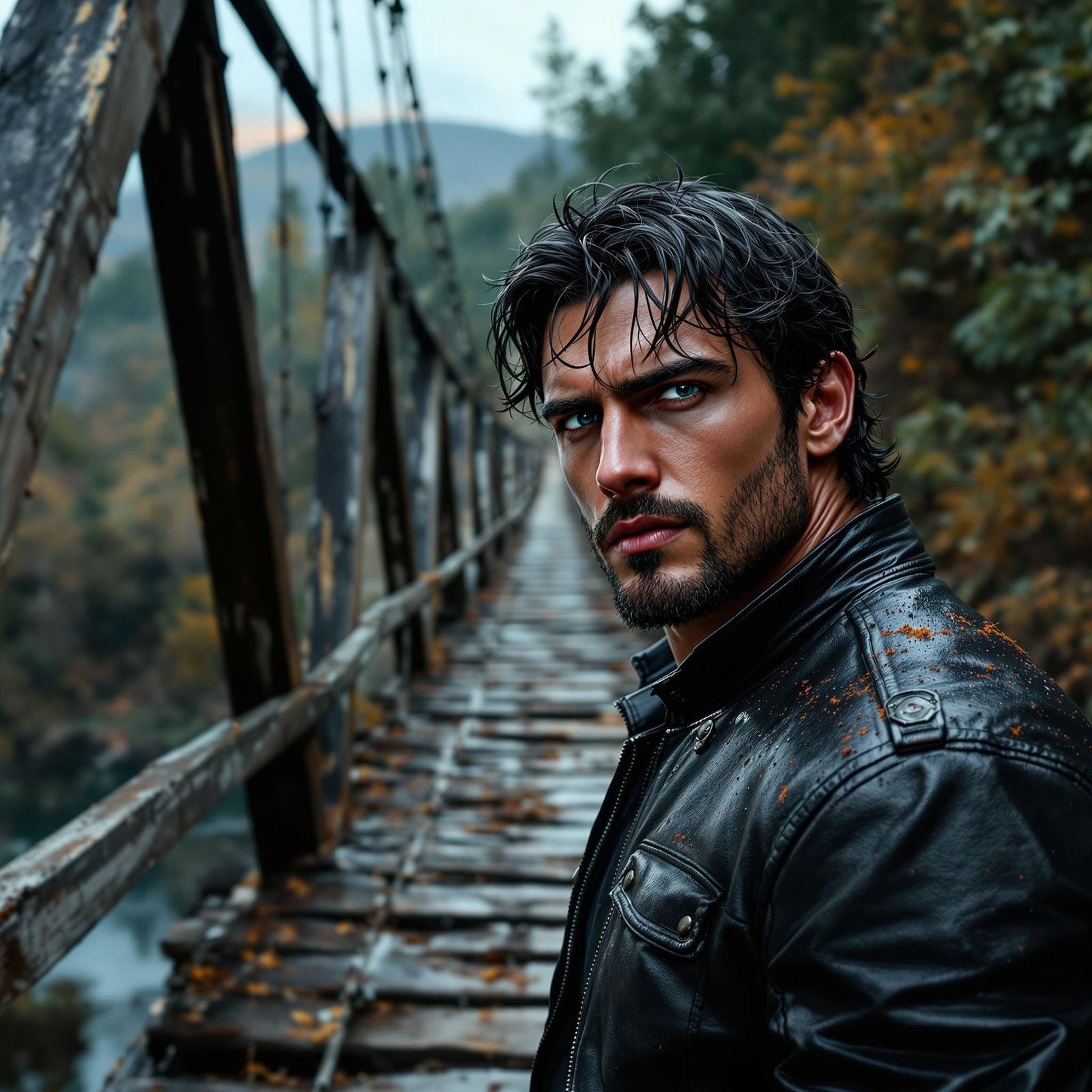Hyperrealistic Athletes on a Swaying Bridge in the Georgia M...