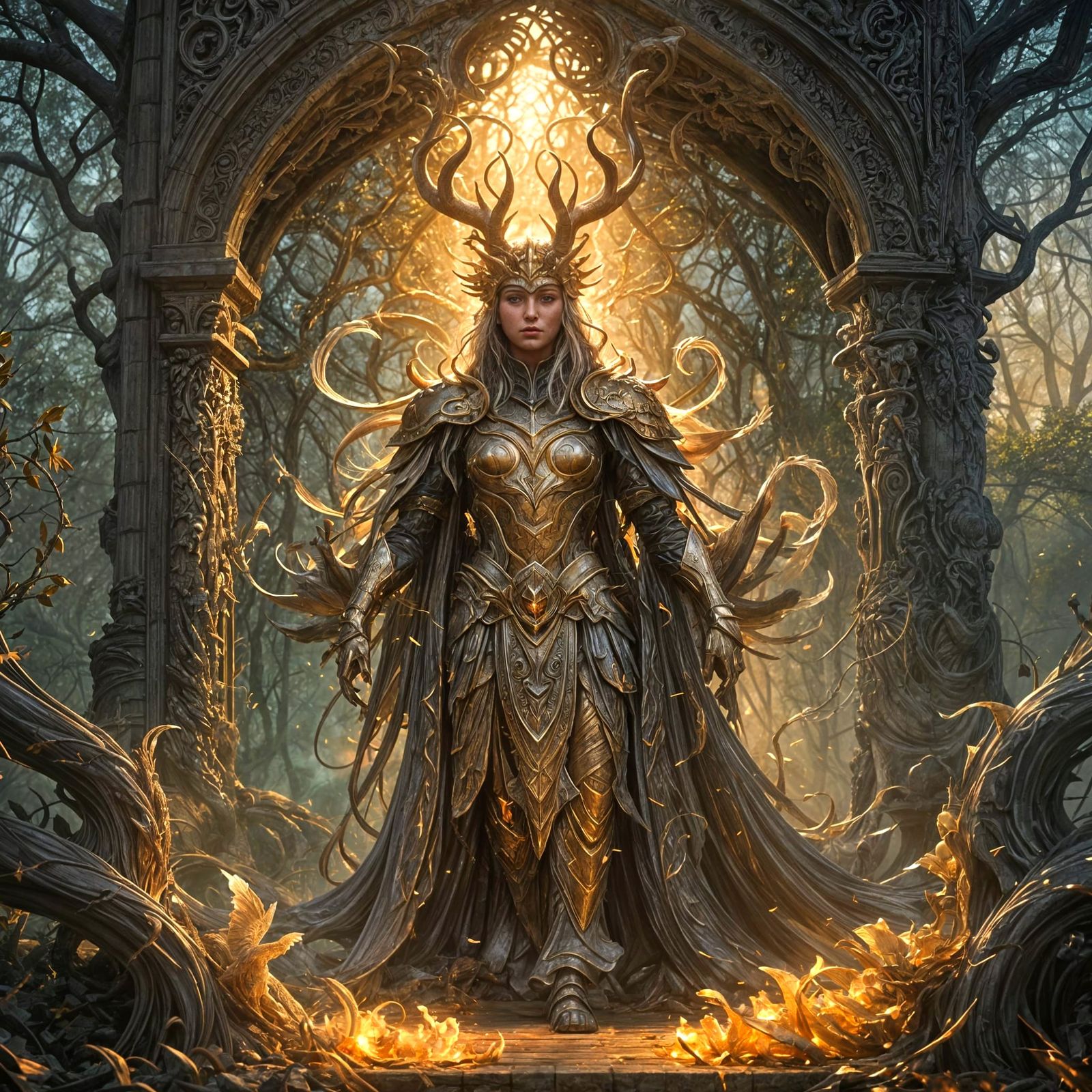 Ethereal Gatekeeper: Surreal Mythical Defender