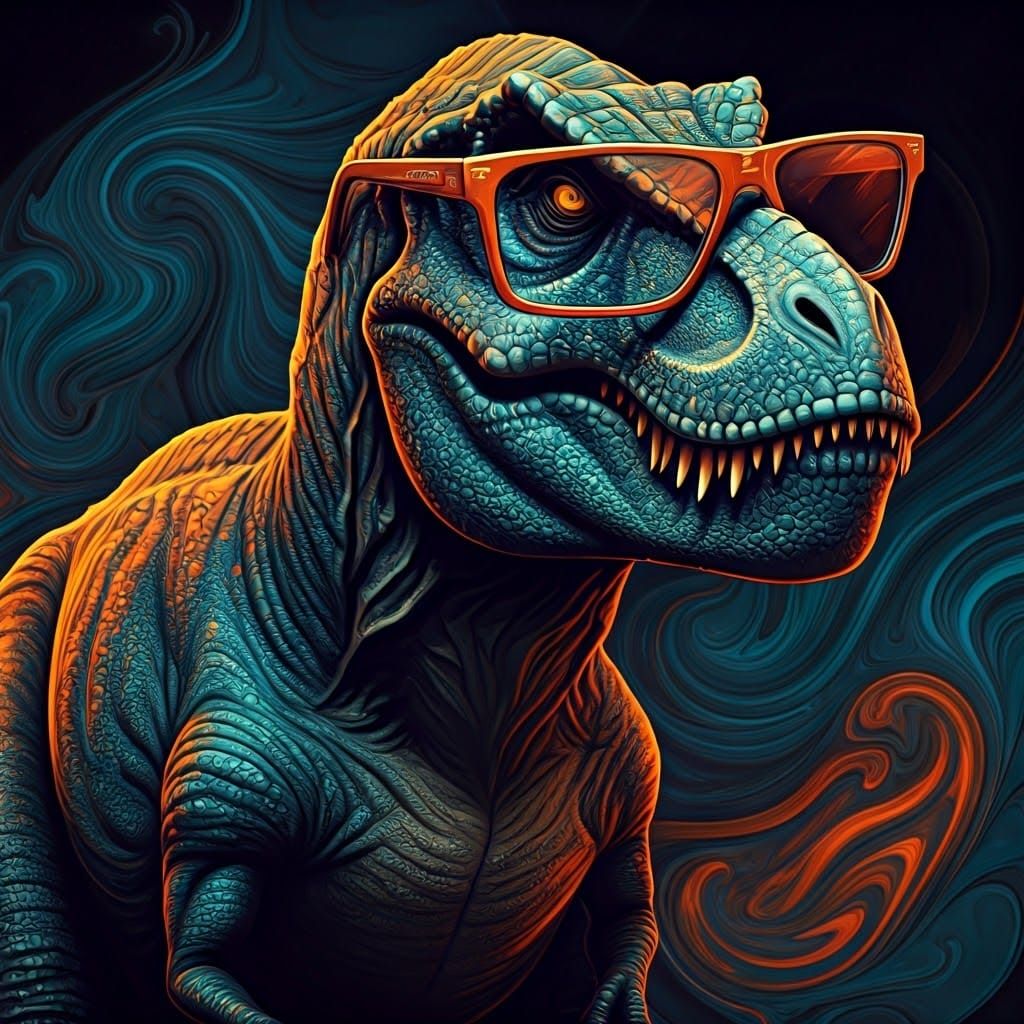 T-Rex in Sunglasses: Abstract Composition
