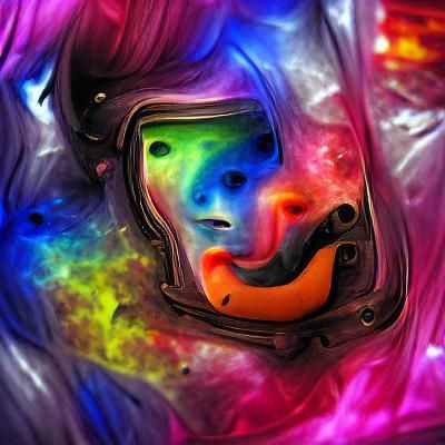 A face in space colorful beautiful