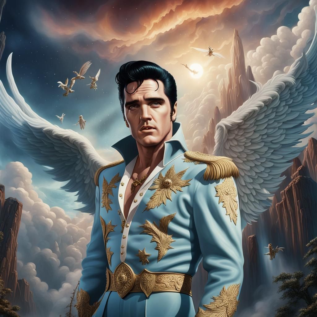 Elvis Presley Ascends to Heaven: Fantasy Concept Art
