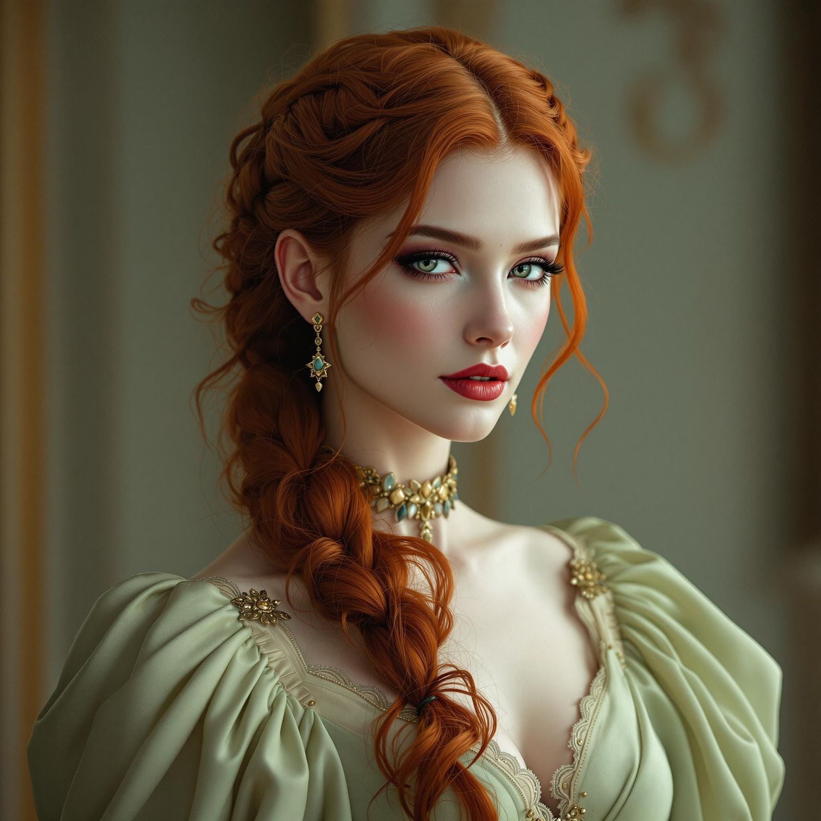 Ethereal Vampire Bride in Regal Attire