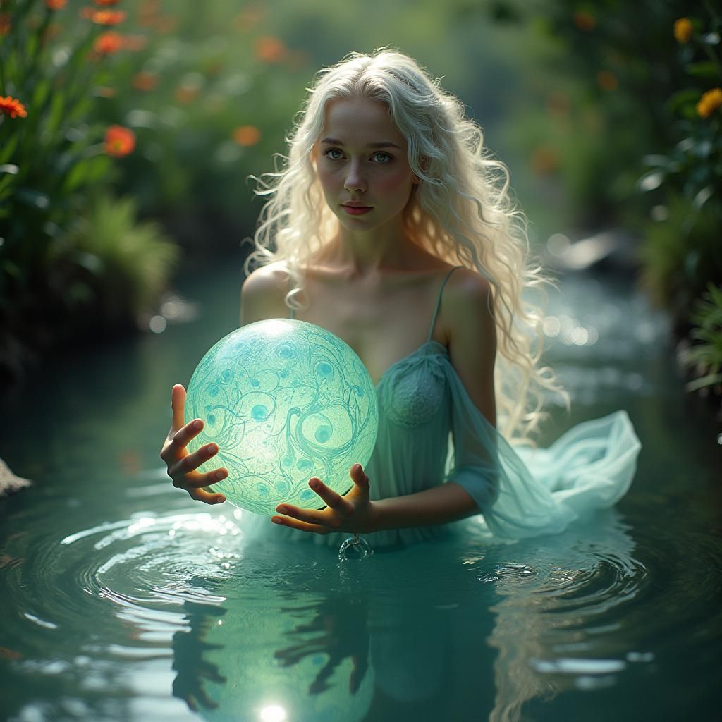 Enchanting Water Pixie with Orb, Cinematic Still