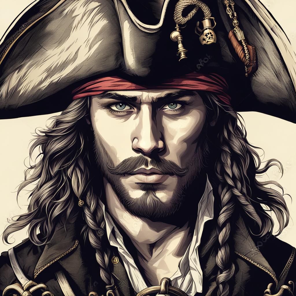 Young Handsome Pirate Portrait