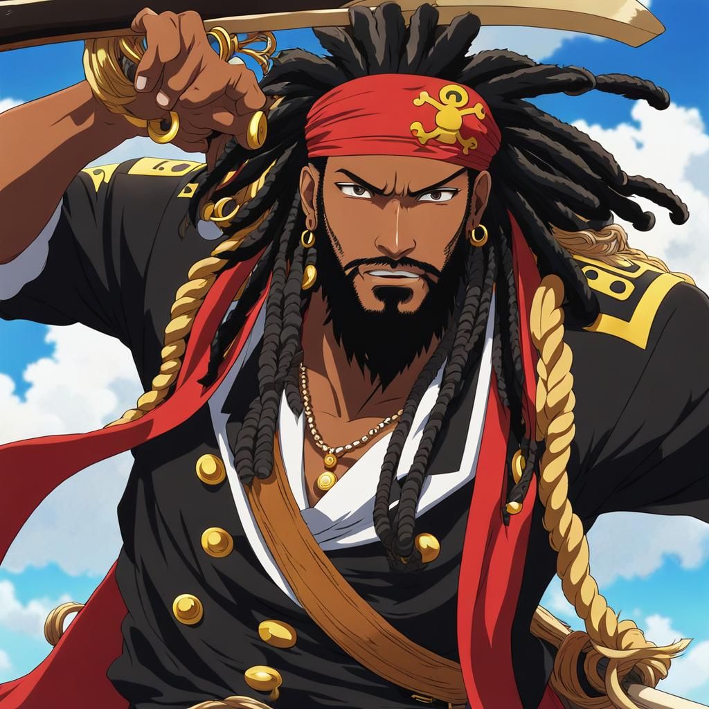 Anime Pirate Rides Thousand Sunny in Key Visual Style