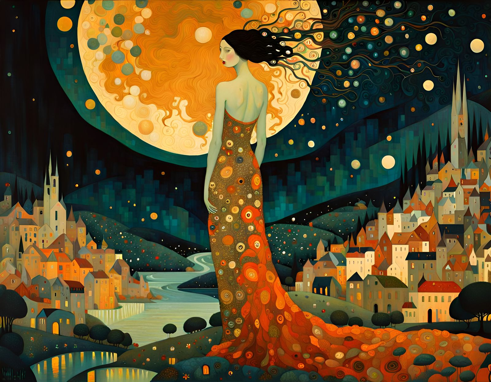 Biblical Epic in Gothic Oil Painting Style