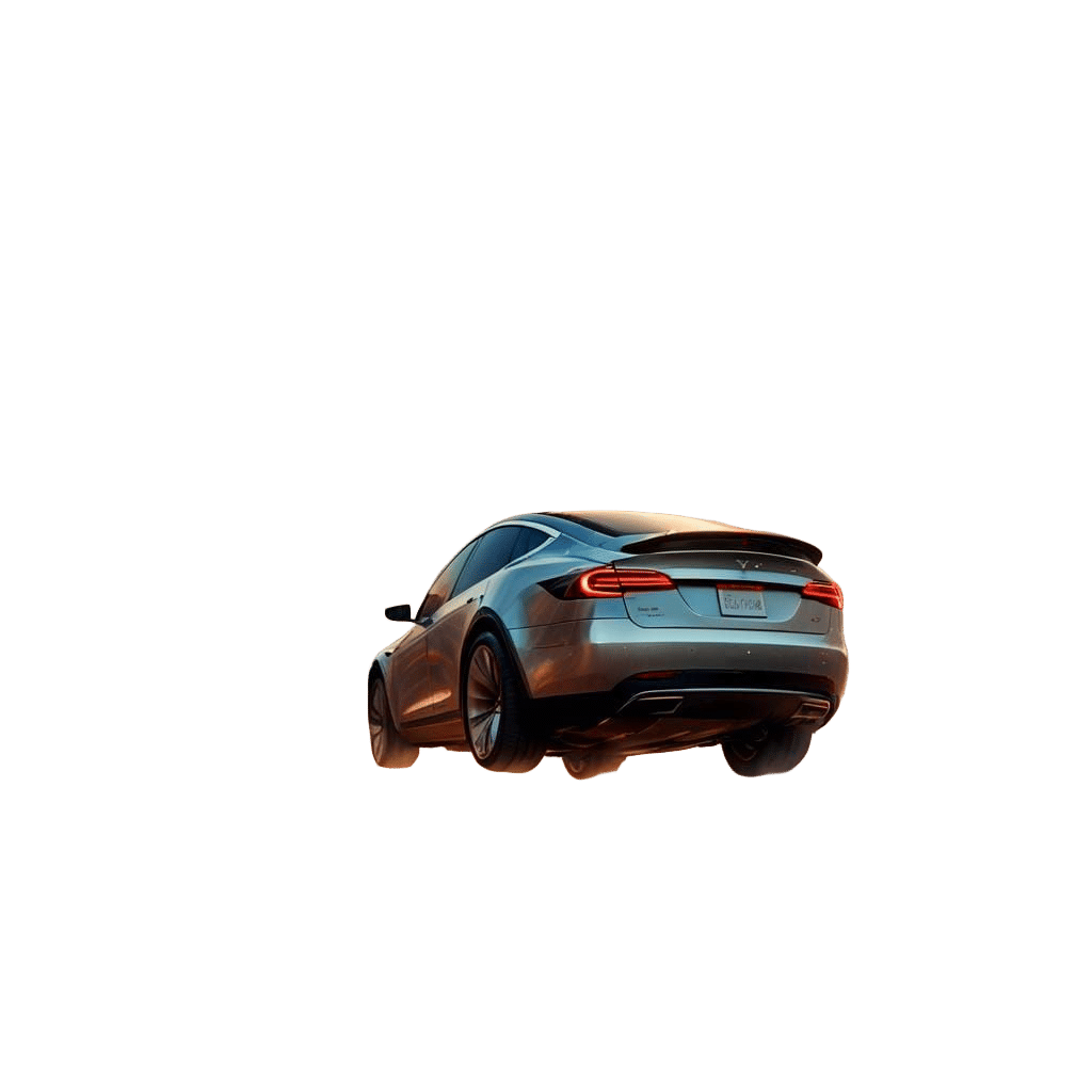 Futuristic Tesla in Advanced Martian City