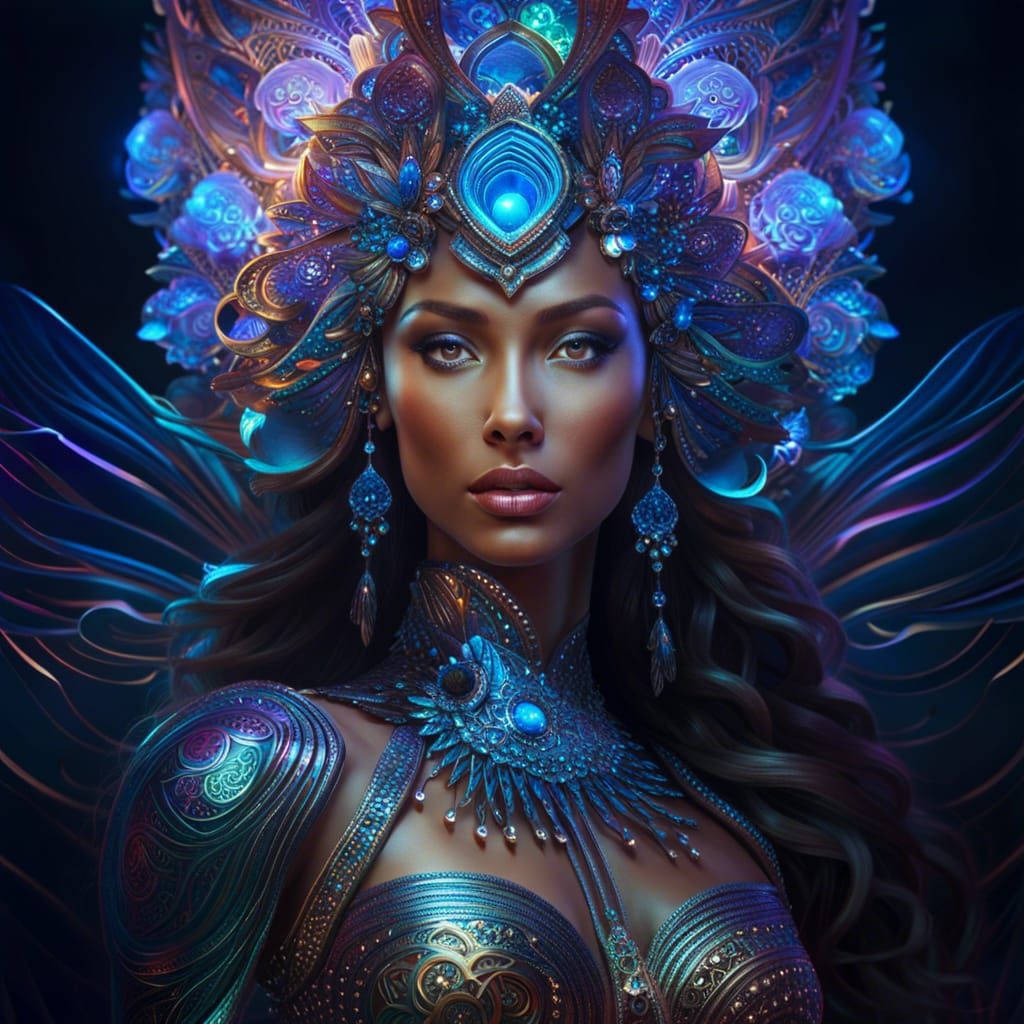 Glass Fairy Goddess in Fractal Fantasy World