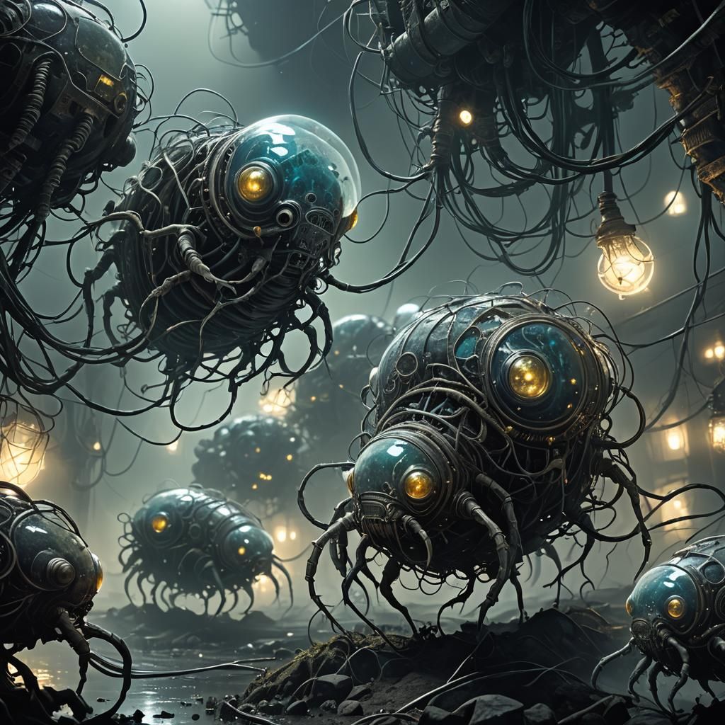 Biomechanical Tardigrades in Dystopian Macro View