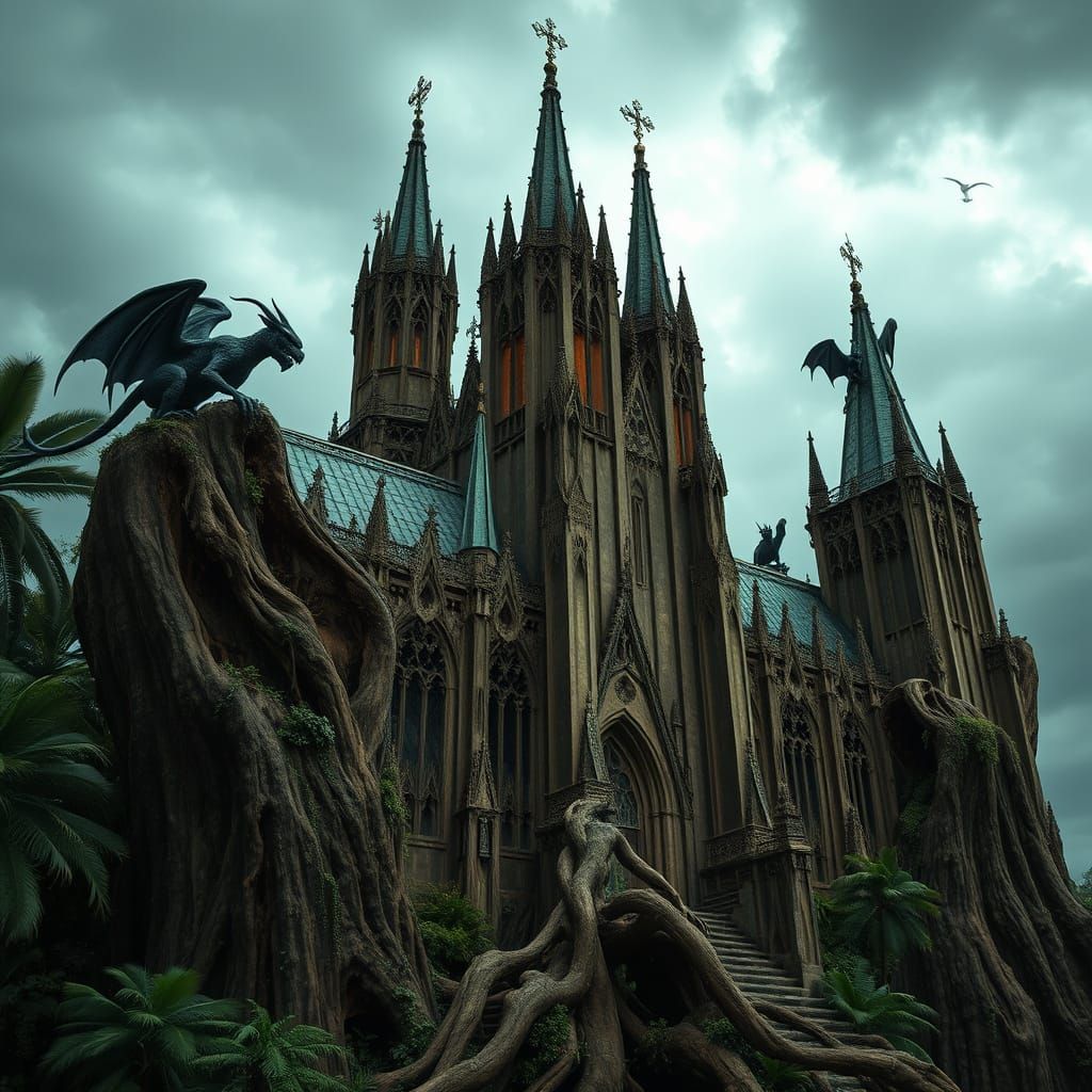 Gothic Cathedral Carved from Tree Trunk
