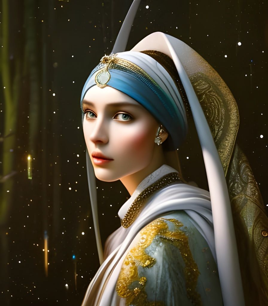 Girl with Pearl Earring: Hyperdetailed Digital Art