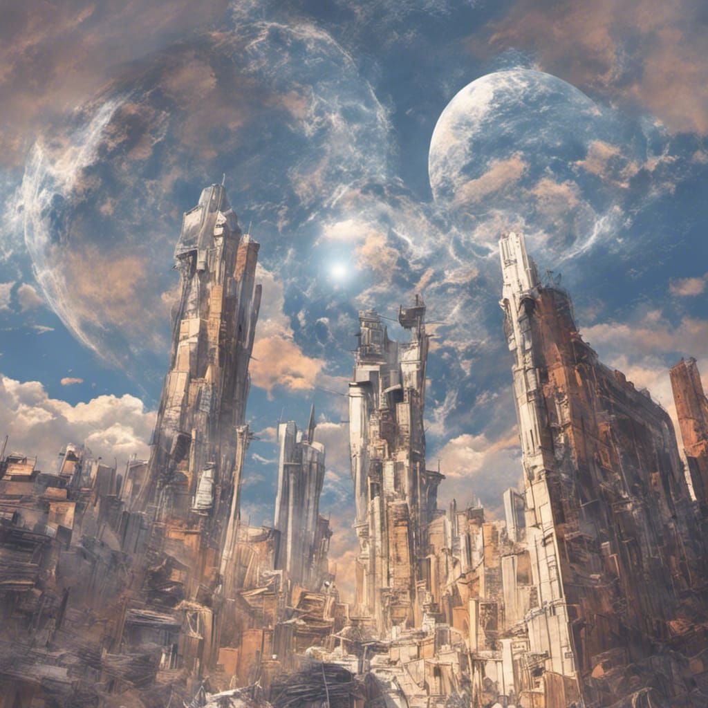 Surreal City in Crystal Hemisphere, Digital Matte Painting