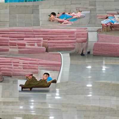 Picturesque North Korean Landscape in Propaganda Art Style