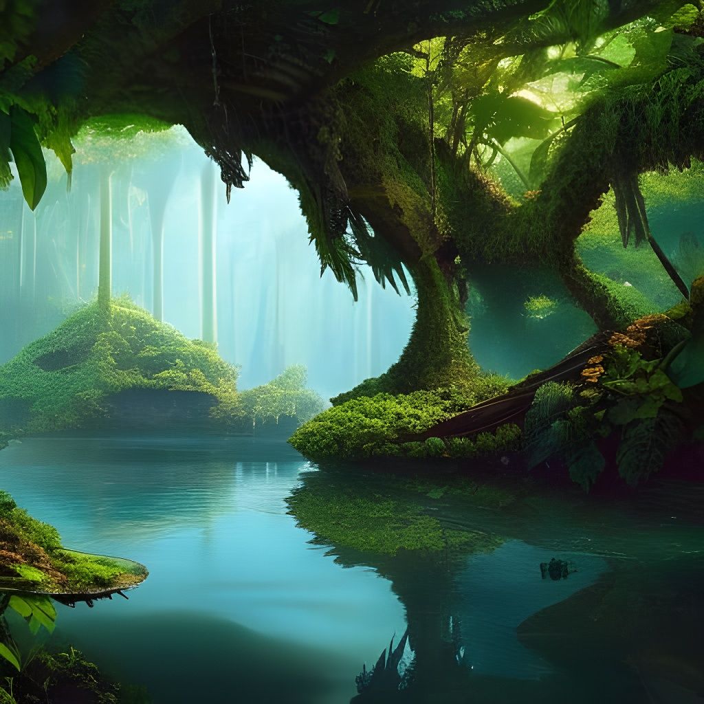 Alien Relic in Prehistoric Jungle Concept Art