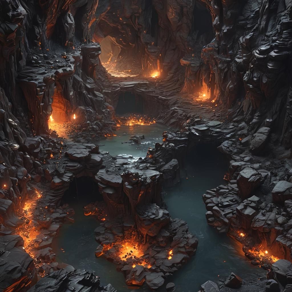 Epic Dragon Cavern in Unreal Engine 5 Style