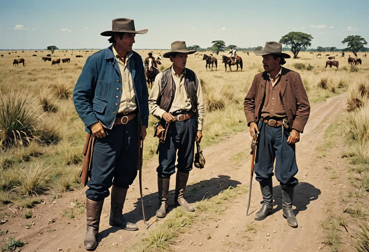 Gauchos Riding Across the Pampas of Argentina