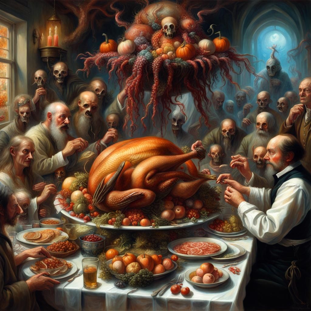 Thanksgiving Pilgrims Feast with Lovecraftian Intergalactic ...