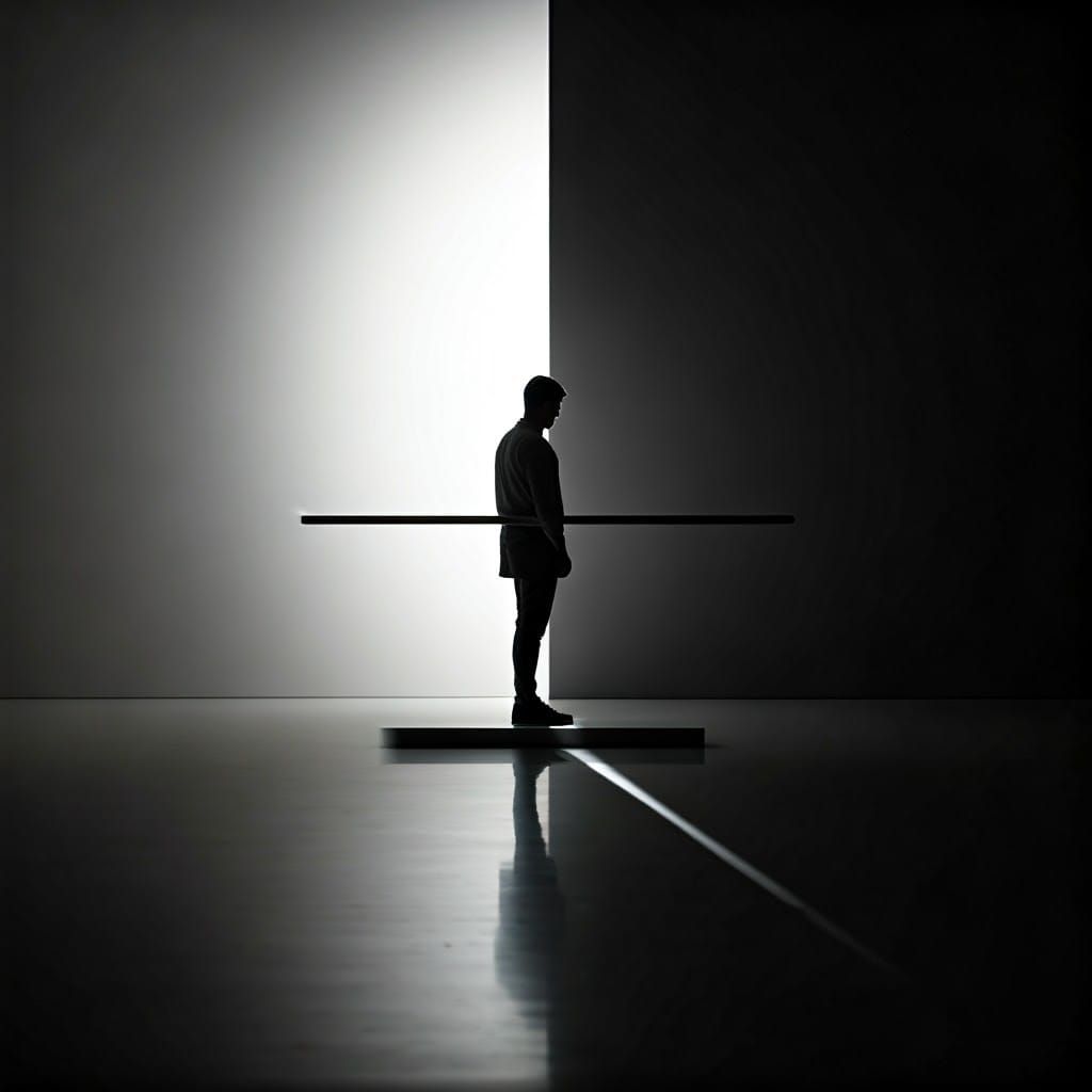 Dramatic Silhouette in Light and Shadow