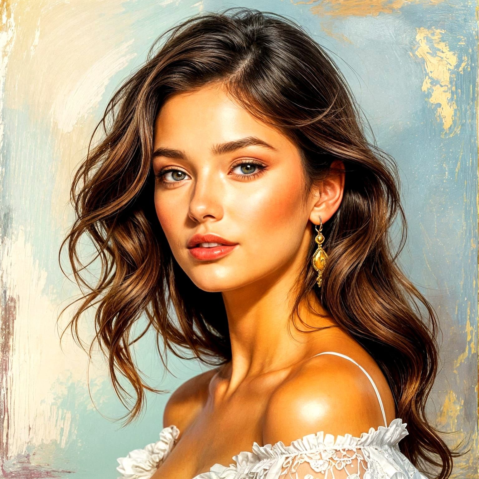 Colorful Abstract Painting with Volume and Space