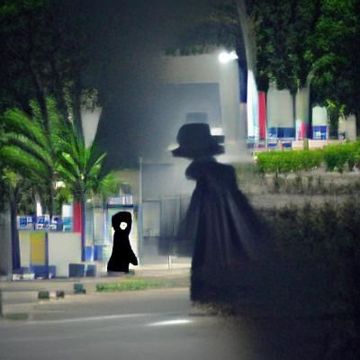 Monochrome Figure Emerging from Shadow