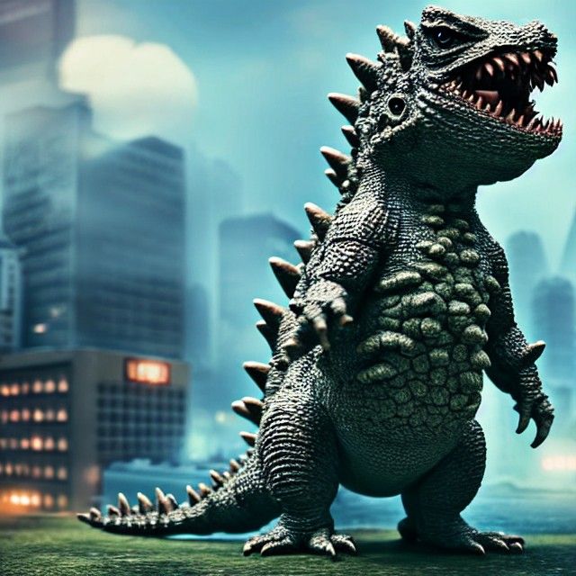 Adorable Godzilla Destroys Tiny Tokyo in Photorealistic Deta...