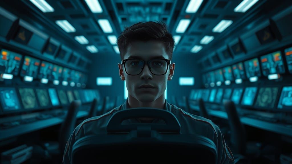 Intense Military Operations Room Scene in Cinematic Style